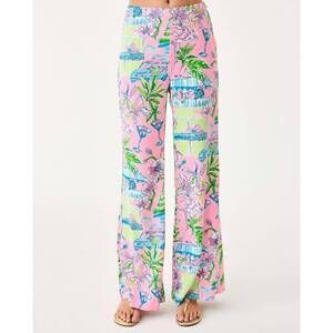 NEW LILLY PULITZER polyanna palazzo pants in conch shell pink
